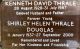 Memorial plaque for Kenneth David Thrale and Shirley Helen Thrale n�e Block
