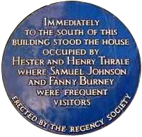 Blue plaque at 64 West Street, Brighton